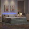 vidaXL Bed met LED-striplichten Lichtgrijs 180 x 200 cm Fluweel