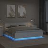 vidaXL Bedframe met LED-striplichten Wit 180 x 200 cm Bewerkt hout