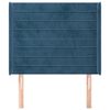 vidaXL Hoofdbord met randen 93x16x118/128 cm fluweel donkerblauw