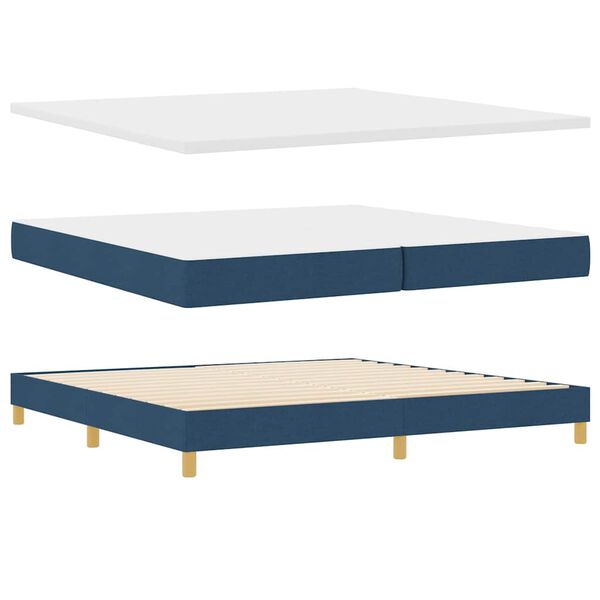 vidaXL Boxspringbed met matras met hoofdeinde Blauw 200 x 200 cm Stof