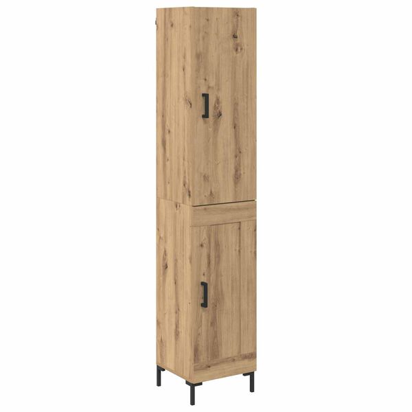 vidaXL Hoge kast Artisan Eiken 69,5 x 34 x 180 cm Bewerkt hout