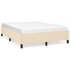 vidaXL Bedframe zonder matras stof cr&egrave;mekleurig 140x190 cm