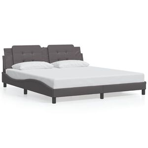 vidaXL Bedframe zonder matras "Zadar" kunstleer grijs 180x200 cm