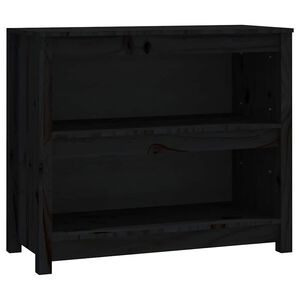 vidaXL Boekenkast 80x35x68 cm massief grenenhout zwart