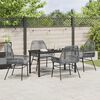vidaXL Tuin eettafelset met kussen 5 pcs Grijs poly rattan
