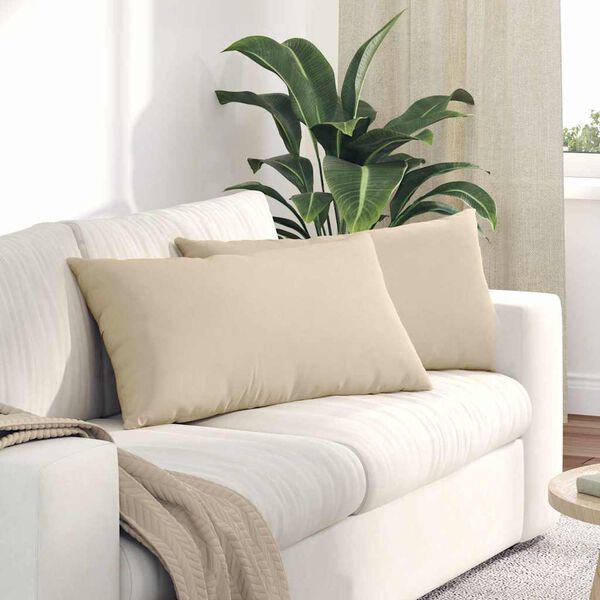 vidaXL Sofa Kussens 2 stuks Crème 80 x 40 cm Stof