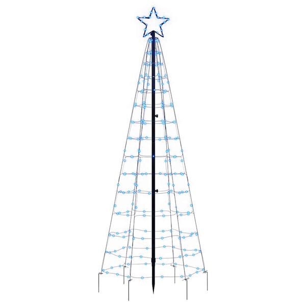 vidaXL LED-kerstboom met spikes 220 LEDs 180 cm blauw