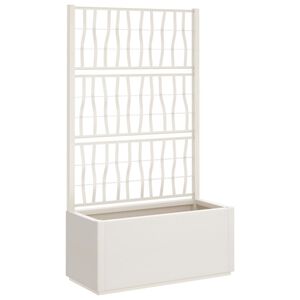 vidaXL Plantenbak met latwerk 80x36x140 cm polypropeen wit