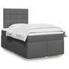 vidaXL Boxspring met matras stof donkergrijs 120x200 cm