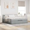 vidaXL Ottoman bed met matras 180x200cm stof lichtgrijs