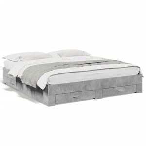 vidaXL Bedframe met lades bewerkt hout betongrijs 180x200 cm