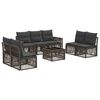 vidaXL Tuinbankenset 8 st Grijs en Donkergrijs poly rattan