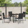 vidaXL Tuin eettafelset 5 pcs Zwart Poedercoating staal