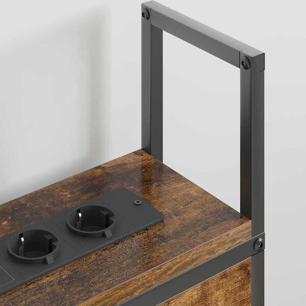 vidaXL Opberghoofdbord met Oplaadstation Gerookt eiken 160 cm