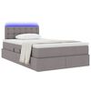 vidaXL Opbergbed met LED met matras Taupe 120 x 200 cm Polyester