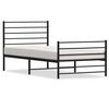 vidaXL Bedframe met hoofd- en voeteneinde metaal zwart 107x203 cm