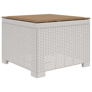 vidaXL E&eacute;npersoons Tuinbank met Kussen Rattan Look PP Wit