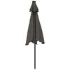 vidaXL Parasol met LED's en stalen paal 225x225x212cm antracietkleurig