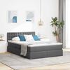 vidaXL Opbergbed met LED met matras Donkergrijs 140 x 190 cm Polyester