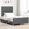 vidaXL Bedframe met hoofdeinde Donkergrijs 120 x 190 cm Stof