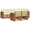 vidaXL Sofa-Sets 7 pcs Natuurlijk en Cr&egrave;me Massief Acaciahout