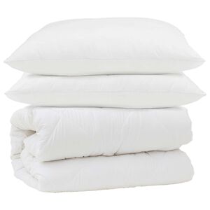 vidaXL Dekbed Set met kussen 3 pcs Wit Microfiber en Dons Feather