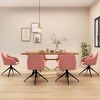 vidaXL Eetkamerstoelen 6 st fluweel roze