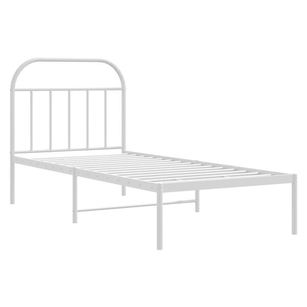 vidaXL Bedframe met hoofdbord metaal wit 90x190 cm