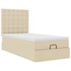 vidaXL Ottoman bed met matras en LED's 90x190cm stof cr&egrave;mekleurig