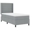 vidaXL LED Box Spring Bed met matras Lichtgrijs 100 x 200 cm Stof