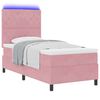 vidaXL LED Box Spring Bed met matras Roze 100 x 200 cm Stof