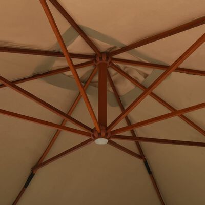 vidaXL Zweefparasol met houten paal 400x300 cm taupe