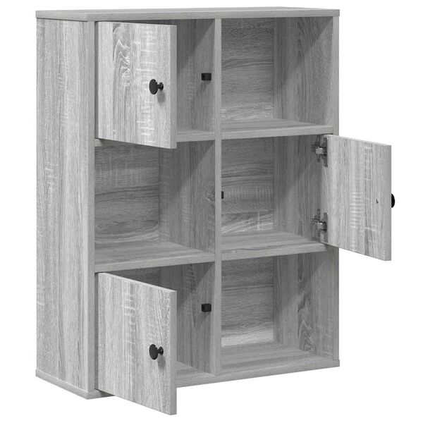 vidaXL Boekenkast 60x24x76,5 cm bewerkt hout grijs sonoma eikenkleurig