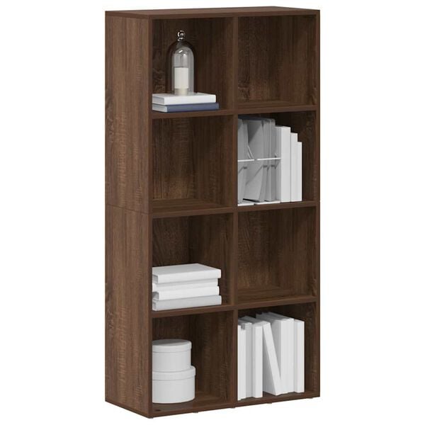 vidaXL Boekenkast 66x30x130 cm bewerkt hout bruin eikenkleur