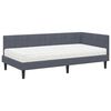 vidaXL Hoekbedframe met Matras met hoofdeinde 2 pcs Grijs Fluweel