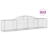 vidaXL Schanskorven 13 st gewelfd 300x50x60/80 cm gegalvaniseerd ijzer