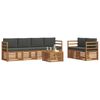 vidaXL Buiten bankenset met kussen 7 pcs Natuurlijk en Antraciet