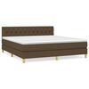 vidaXL Boxspring met matras stof donkerbruin 160x200 cm
