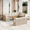 vidaXL 14-delige Loungeset met kussens poly rattan beige