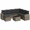 vidaXL 8-delige Loungeset met kussens poly rattan grijs