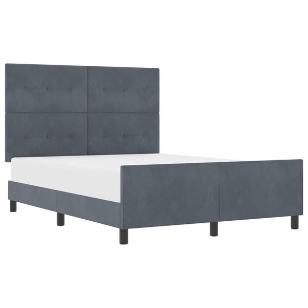 vidaXL Boxspringbed met hoofdeinde Donkergrijs 140 x 190 cm Fluweel