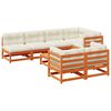 vidaXL 8-delige Loungeset met kussens massief grenenhout wasbruin