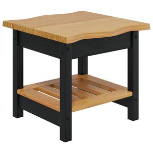 VidaXL Bijzettafel EKAI Zwart 50 x 50 x 45,5 cm Massief grenenhout
