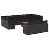 vidaXL 14-delige Loungeset met kussens poly rattan zwart
