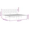 vidaXL Bedframe met hoofdbord metaal wit 193x203 cm