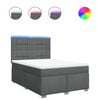 vidaXL Boxspring met matras stof donkergrijs 140x200 cm