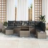 vidaXL Tuin Sofa Set met kussen met opslag 9 pcs Grijs poly rattan