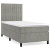 vidaXL Boxspring met matras fluweel lichtgrijs 90x200 cm