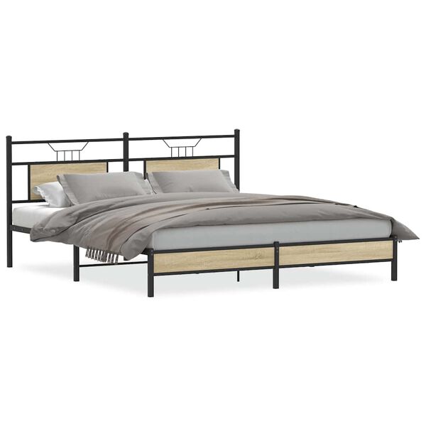 vidaXL Bedframe zonder matras hout sonoma eikenkleurig 183x203 cm