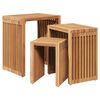 vidaXL Tuin Bijzettafel 3 st Bruin 33 x 44,5 x 51 cm Massief Teakhout